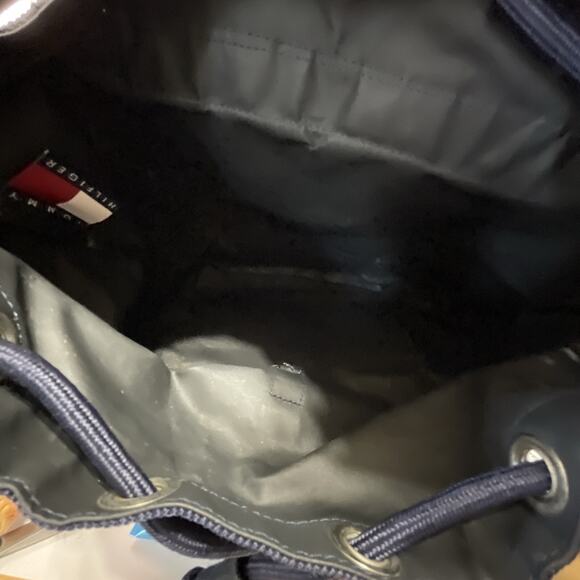 1990s Tommy‎ Hilfiger Plaid Backpack Navy Green Big Flag Logo Spellout Korea VTG - Picture 7 of 16